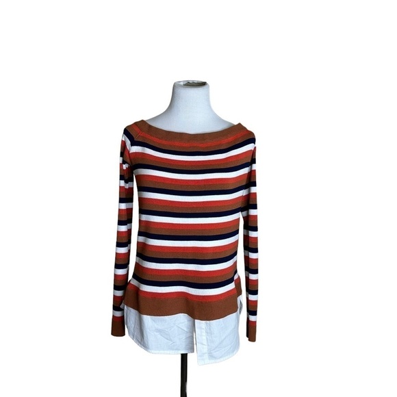 English Factory Striped Knit Off-Shoulder Top - Picture 1 of 8